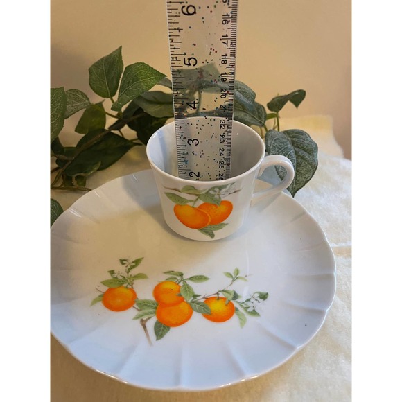 Mandarin the TOSCANY Set of 4 snack plates and cups - Picture 4 of 7